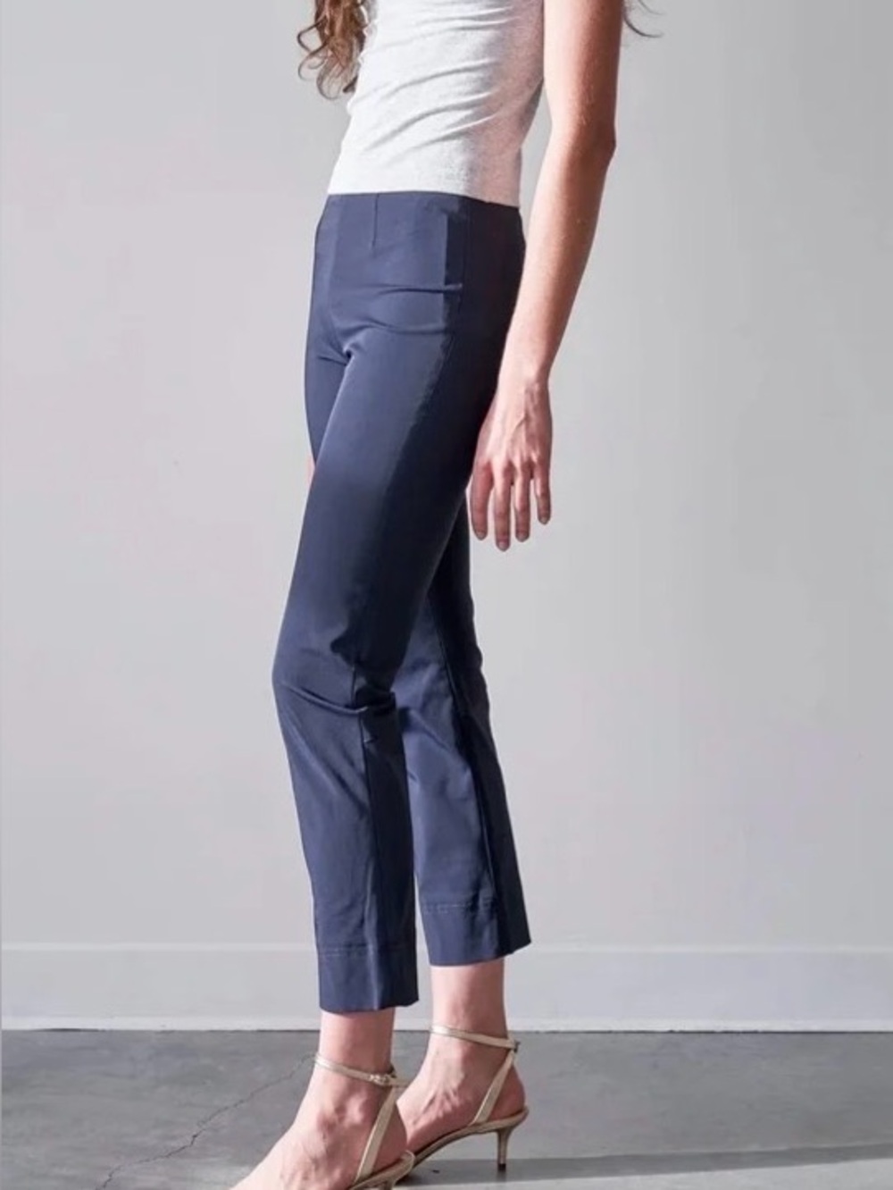 RAFFAELLO ROSSI Penny 6/8 Black Cropped Slim Ankle Pants